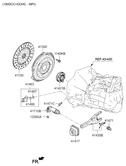 2016 Kia Forte Disc Assembly-Clutch Diagram for 4110032101