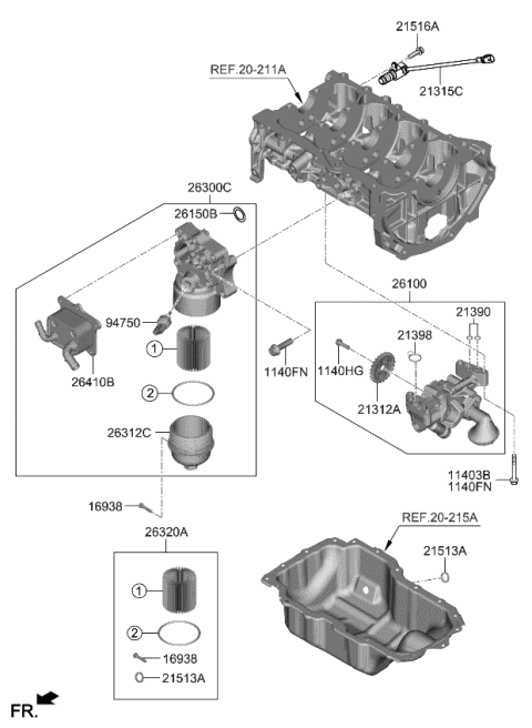 2021 Kia K5 Pump Assembly-Oil Diagram for 213102M800