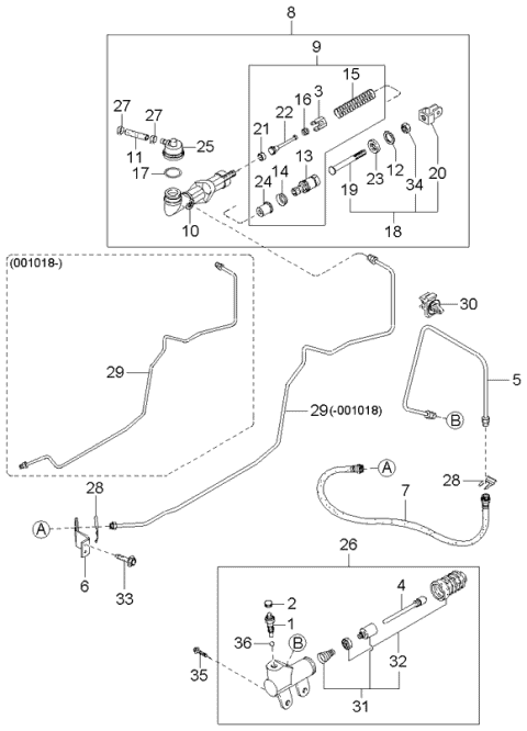 2004 Kia Spectra Piston Assembly Diagram for 0K20W41410A
