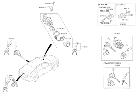 95430D4010 Genuine Kia Keyless Entry Transmitter Assembly