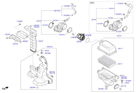 28212H9100 Genuine Kia Duct-Air B RESONATOR