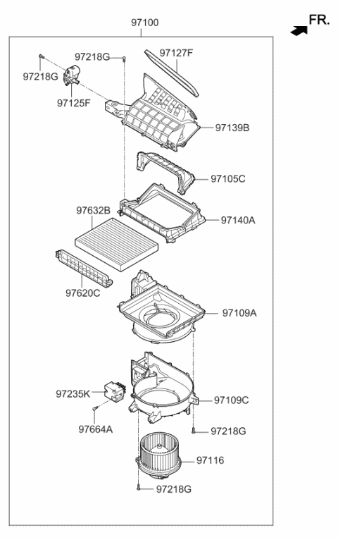 2020 Kia Rio Cover Assembly-Air Filter Diagram for 97129H9000