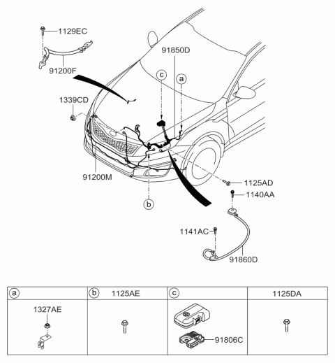 2014 Kia Optima Battery Wiring Assembly Diagram for 918552T160
