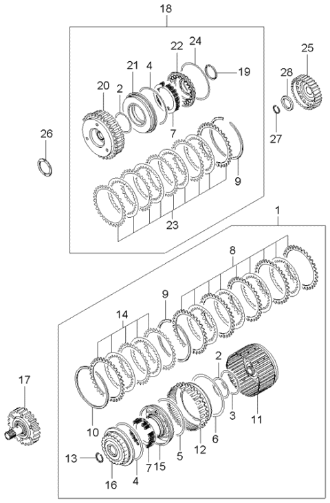 2004 Kia Optima Hub-Over Driver Clutch Diagram for 4546139000