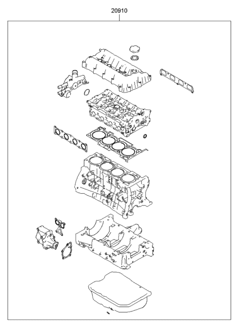 2007 Kia Optima Engine Gasket Kit Diagram 1