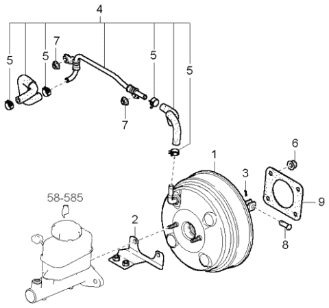 Kia 591303F300 Hose Assembly-Vacuum