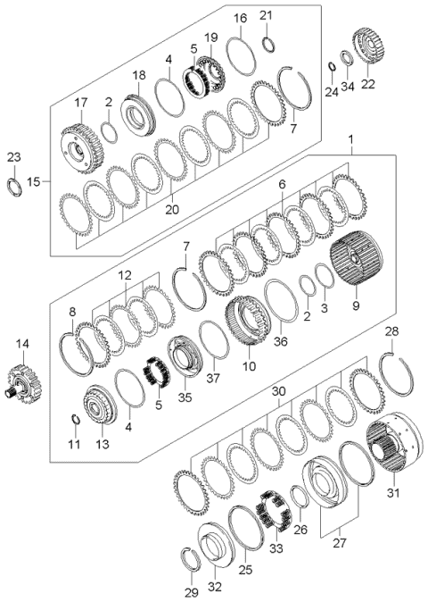 2005 Kia Amanti RTNR Assembly-Over Driver Clutch Diagram for 4545339500