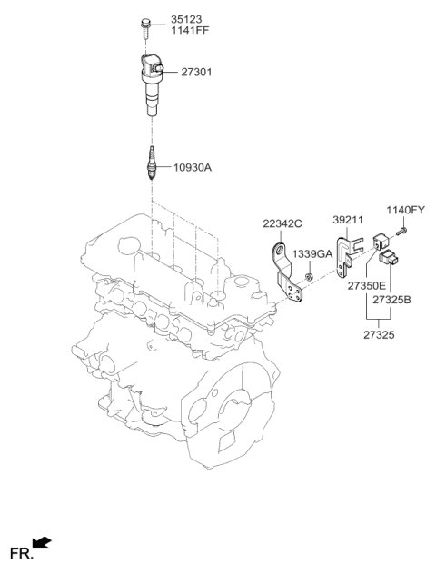 2019 Kia Soul Spark Plug Assembly Diagram for 1884611070