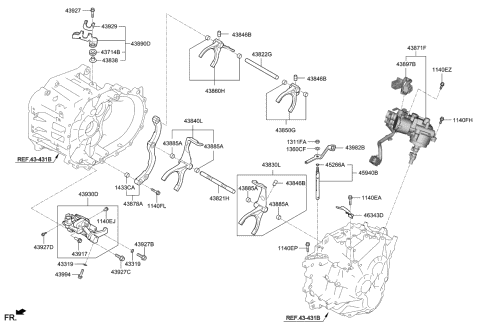 2017 Kia Soul Rail Sub Assembly-Shift( Diagram for 4383026001