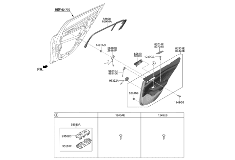 2018 Kia Stinger Rear Door Trim Diagram