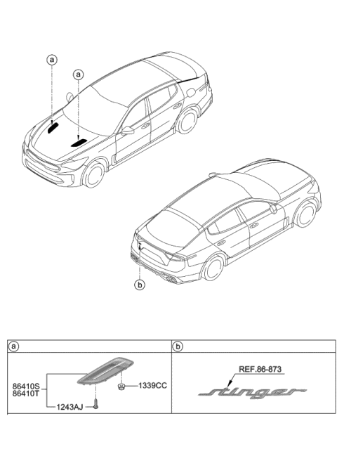 2018 Kia Stinger Emblem Diagram