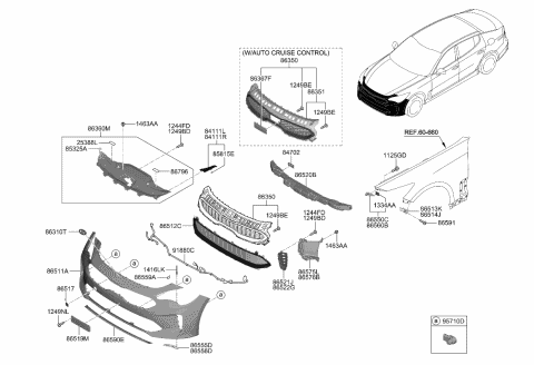 2018 Kia Stinger Bumper-Front Diagram 1