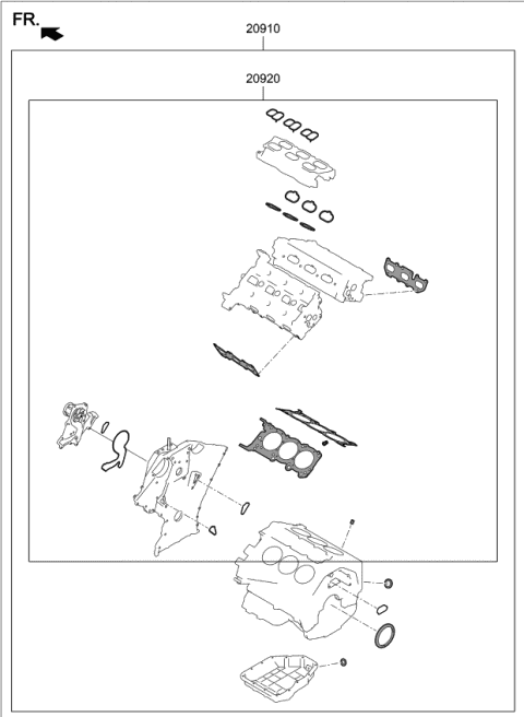 2018 Kia Stinger Engine Gasket Kit Diagram 2