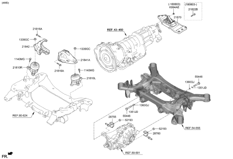 2018 Kia Stinger Engine & Transaxle Mounting Diagram 4