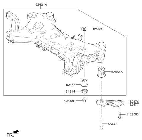 Front Suspension Crossmember - 2017 Kia Optima Hybrid