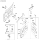 Diagram for Kia Power Window Switch - 935701W155
