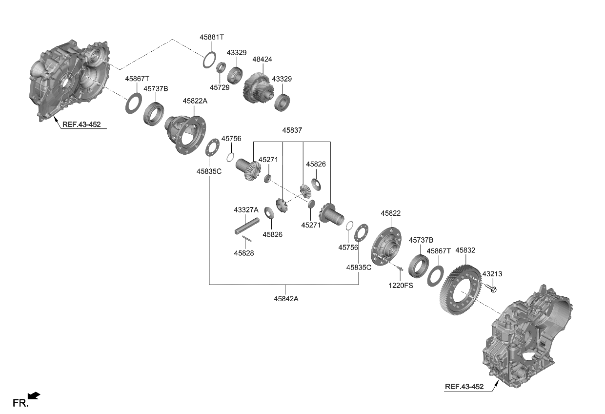 Kia 484242H002 Gear Set-Transfer Dr