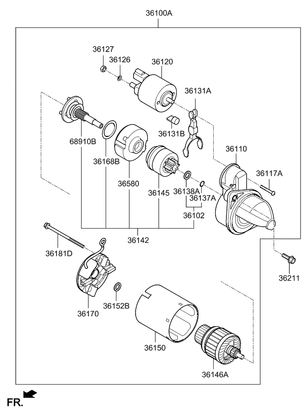 Kia 361102J300 Bracket Assembly-Starter