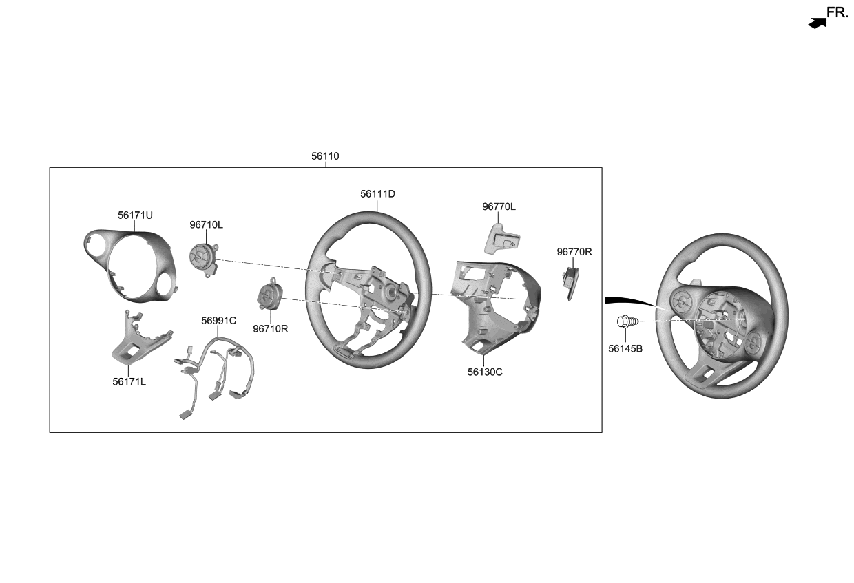 Kia 56111K0000SQE BODY-STEERING WHEEL