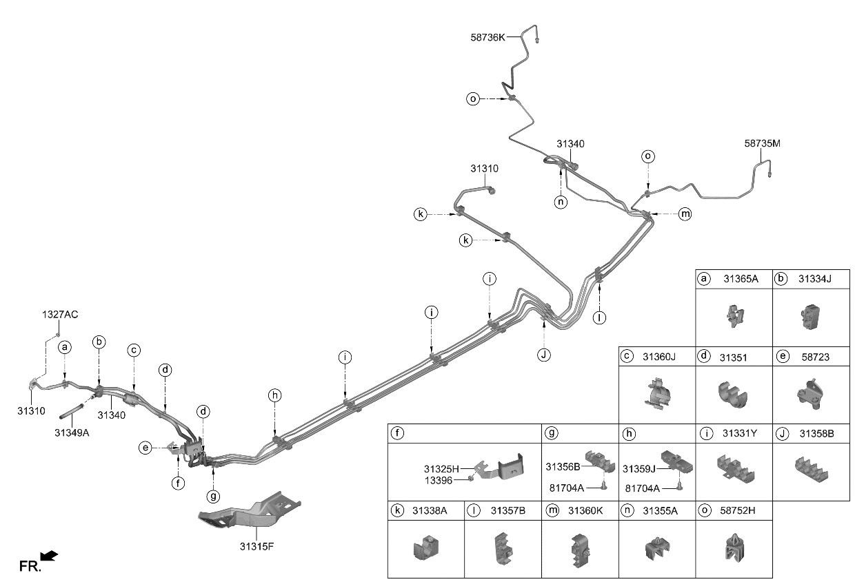 Kia 31356K0000 Holder-Fuel Tube