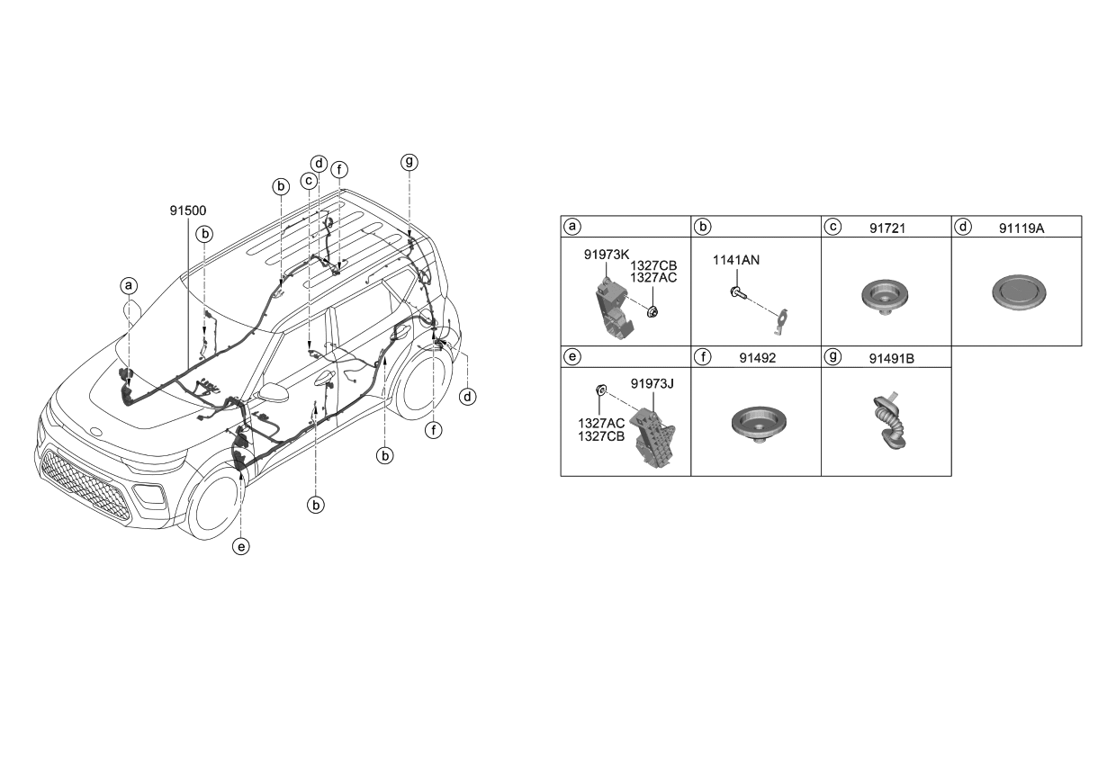 Kia 91555K0120 WIRING ASSY-FLOOR