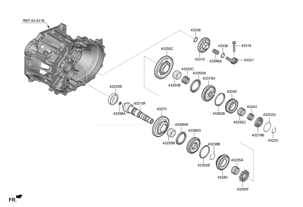 Kia 432152D080 Shaft-Output,1ST