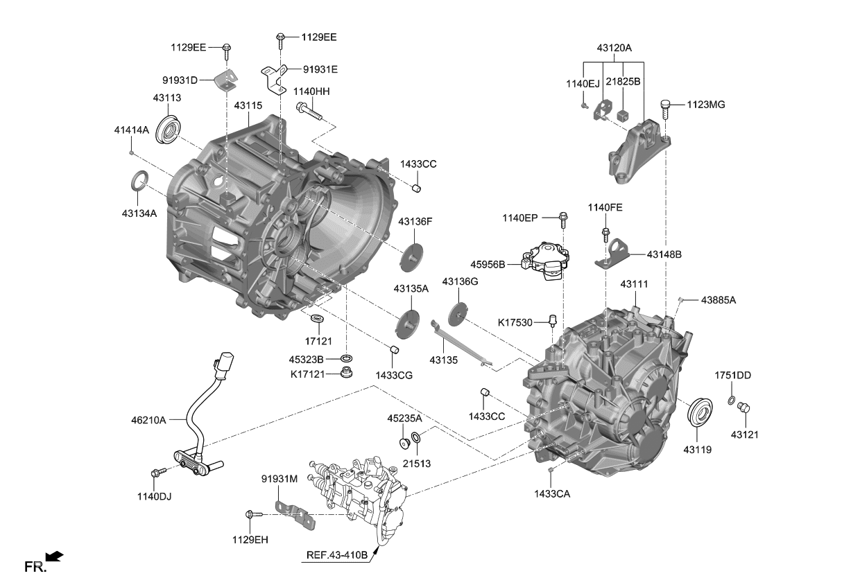 Kia 431362A020 Guide-Oil,Output 2