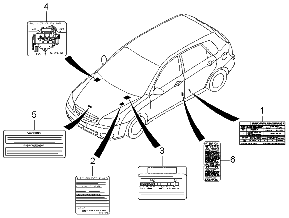 Kia 3245023371 Label-1