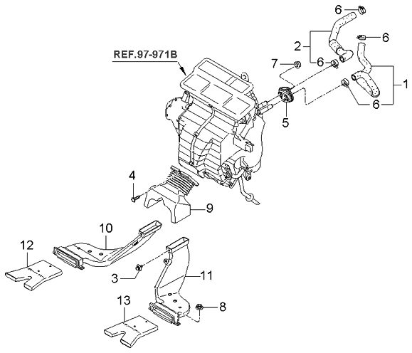 Kia 973112F400 Hose Assembly-Water, Inlet