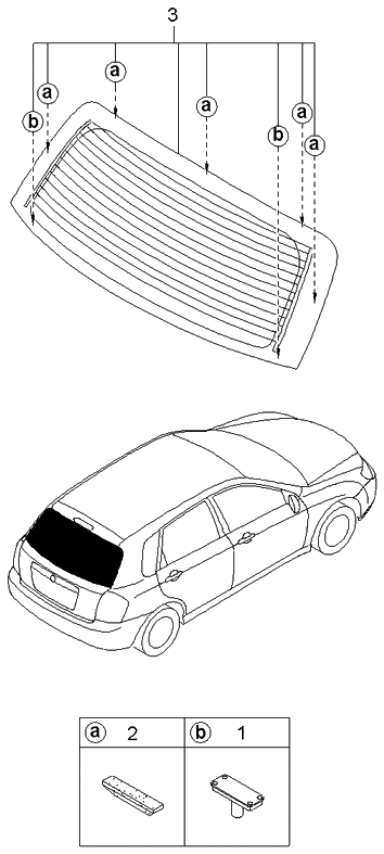 Kia 871102F330 Glass Assembly-Rear Window