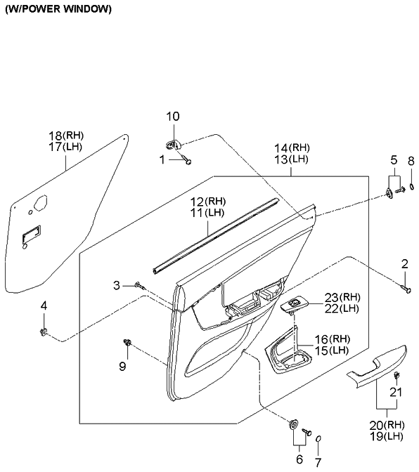 Kia 833012F080R8 Panel Complete-Rear Door Trim