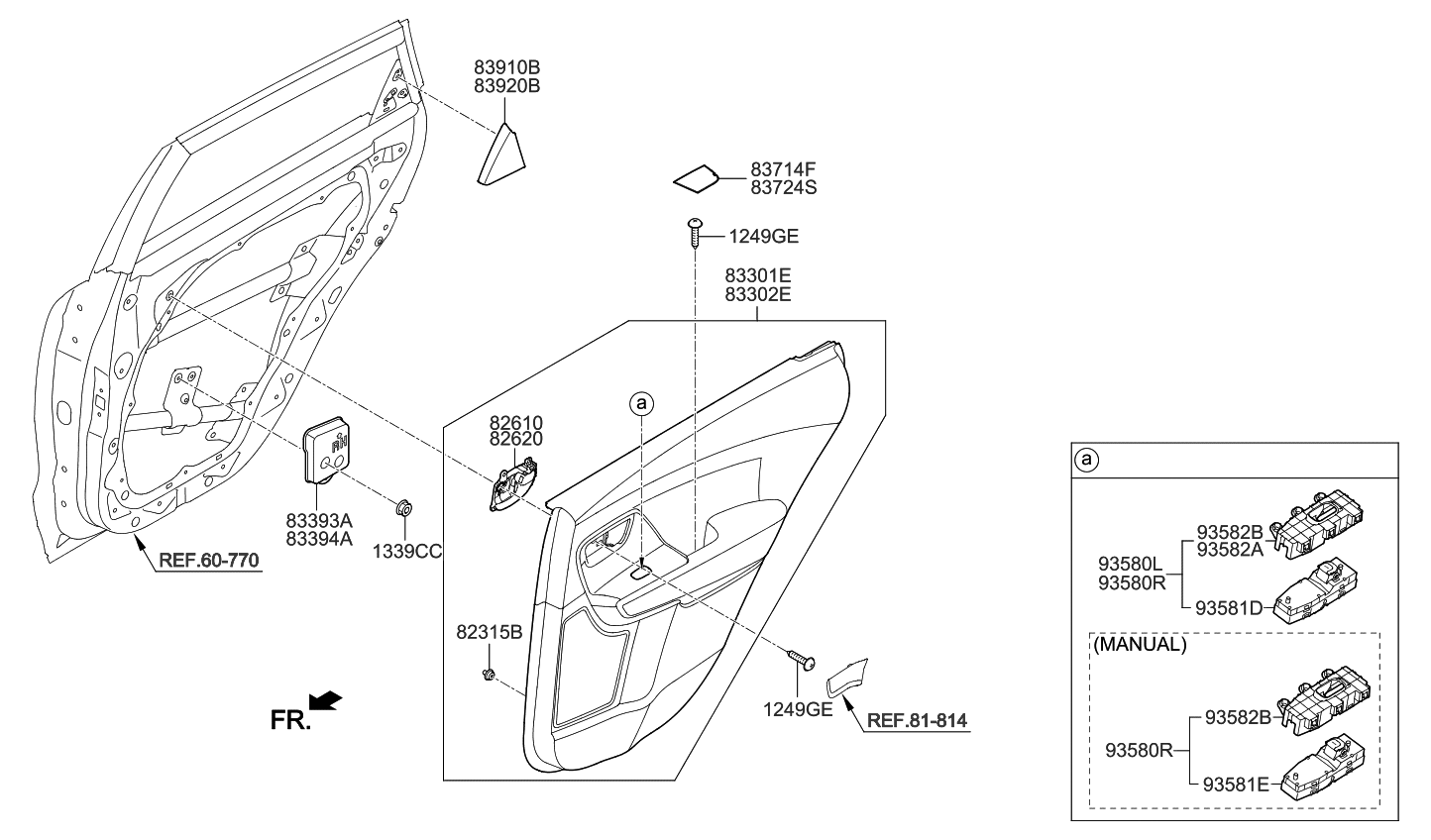 Kia 83305G5050EE6 Panel Assembly-Rear Door