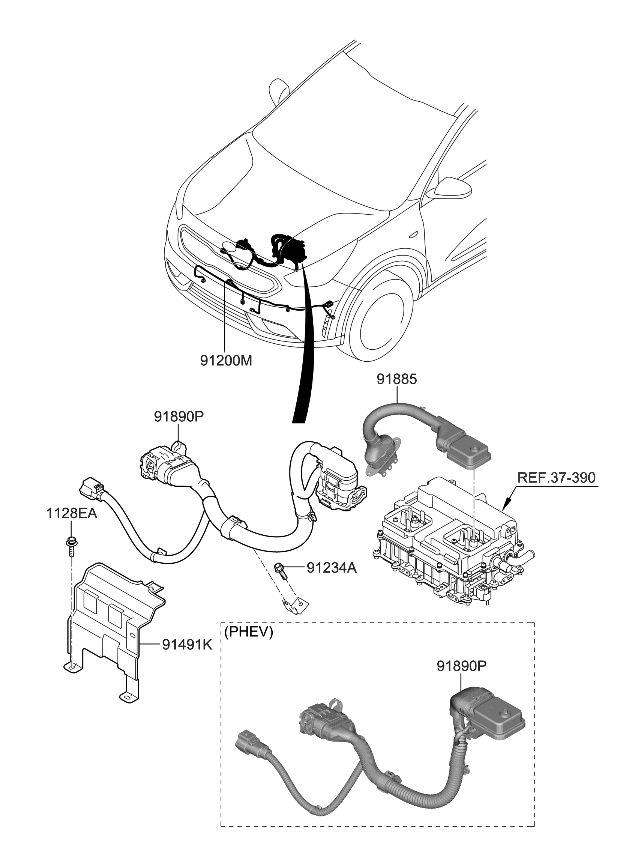 Kia 91674G5010 Power Cable-Inverter