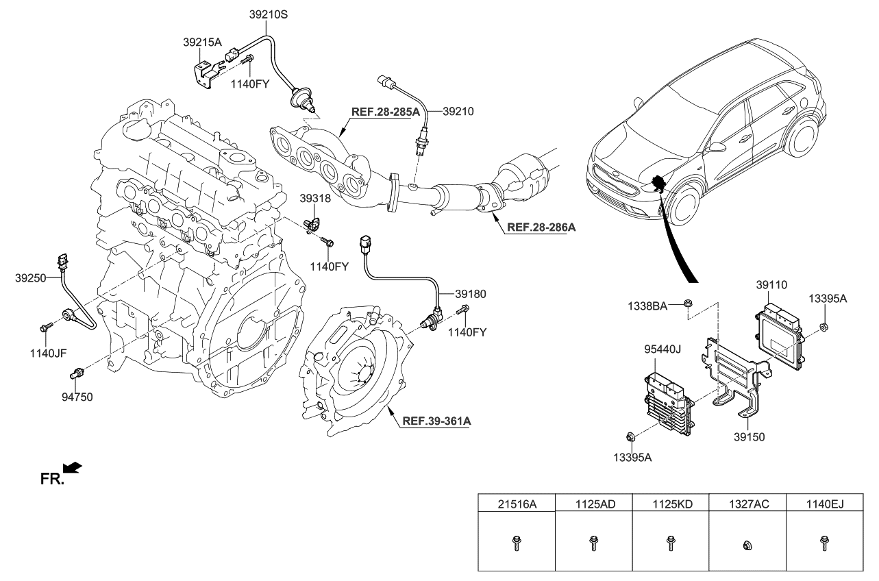 Kia 954412BBL0 Pac K