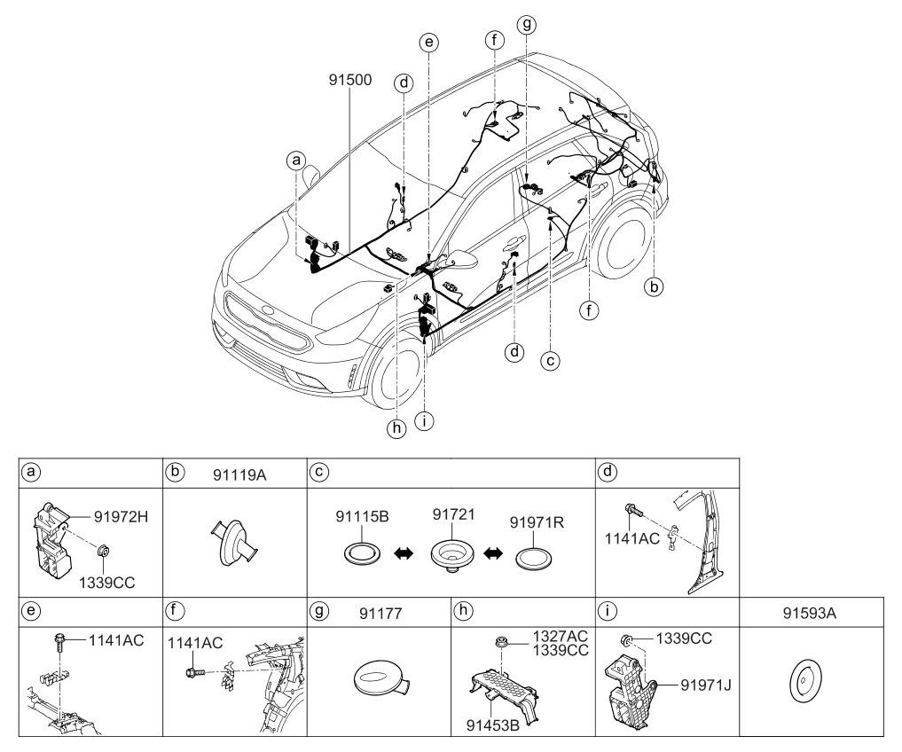 Kia 91510G5422 Wiring Assembly-Floor