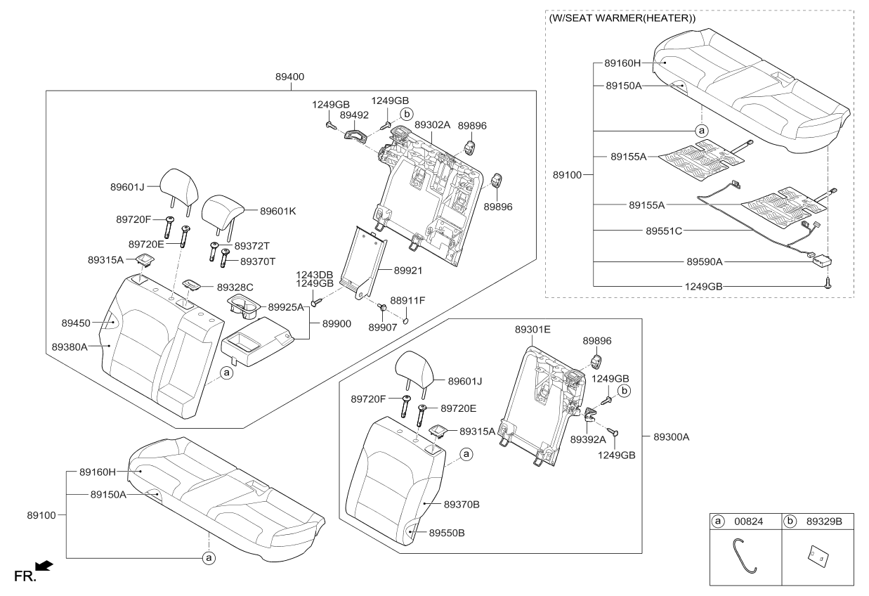 Kia 89370G5000CGS Guide Assembly-Headrest