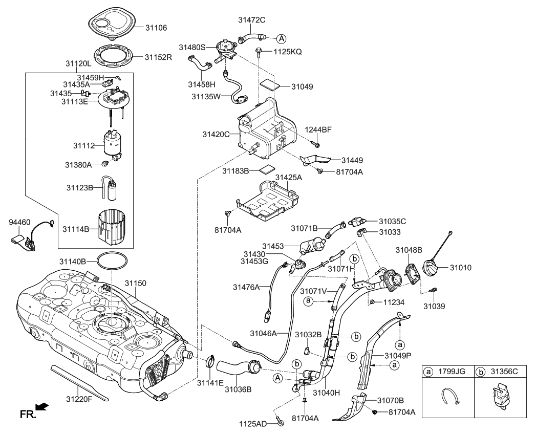 Kia 31032G2590 Bracket-Fuel Neck