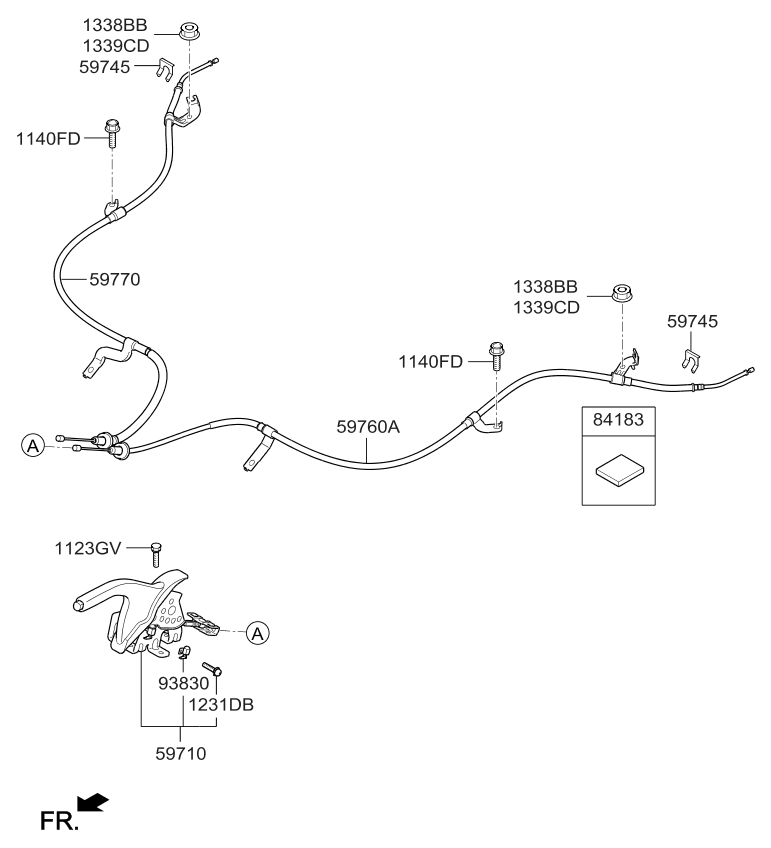 Kia 597101W050HU Lever Assembly-Parking Brake