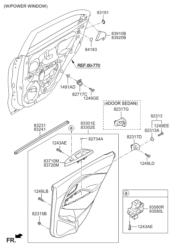 Kia 833081W050HED Panel Assembly-Rear Door