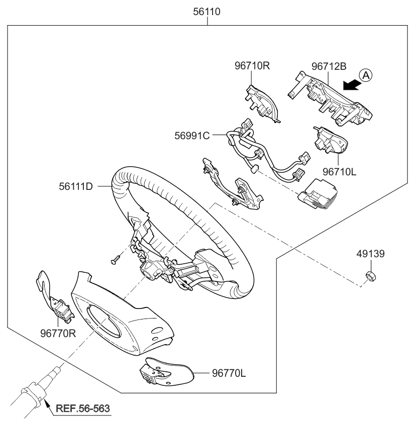 Kia 967001W201 Switch Assembly-Steering Remote