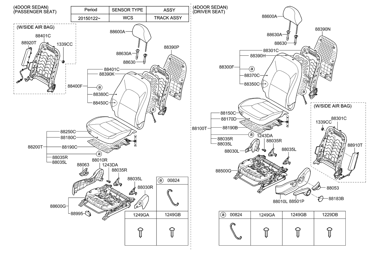 Kia 884101W030 Frame Assembly-Front Seat B