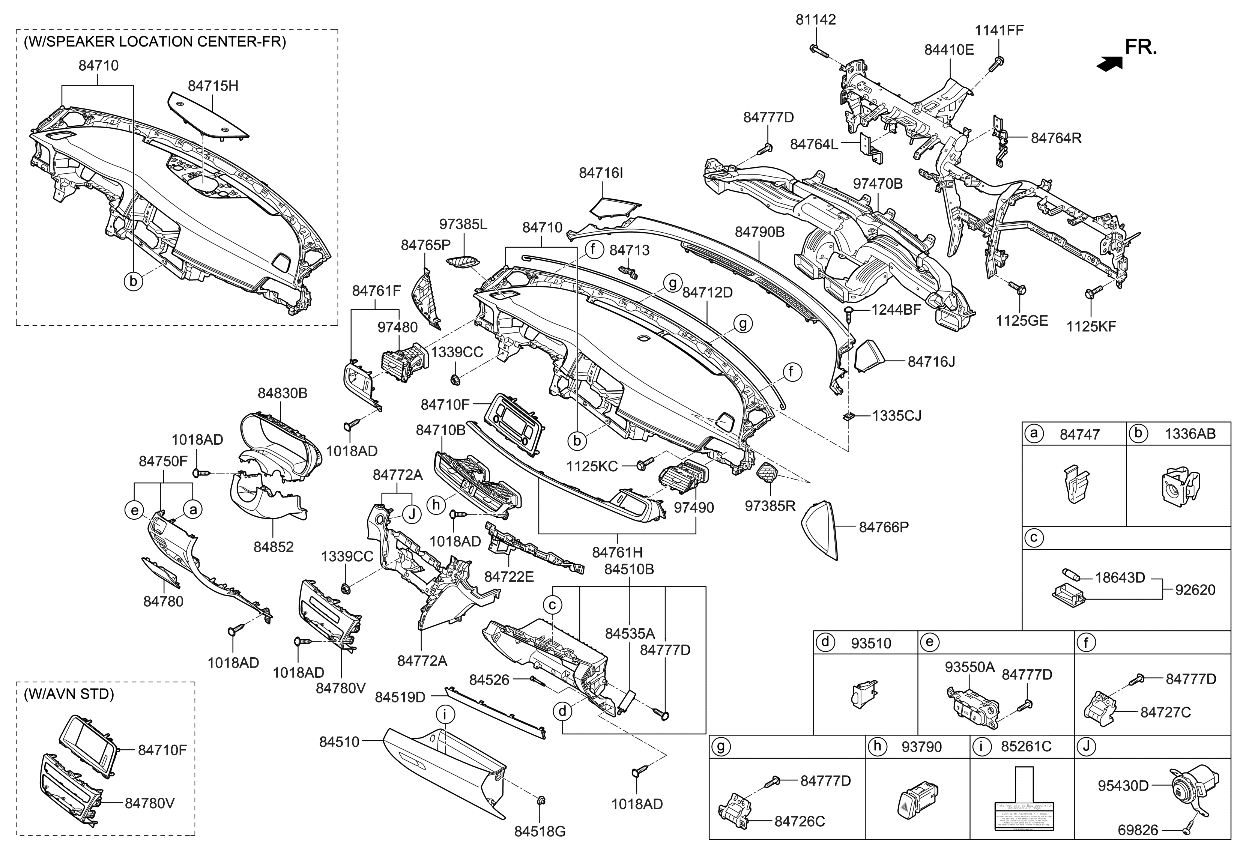 Kia 84773D4AA0WK Cover Assembly-Ctr C/PAD