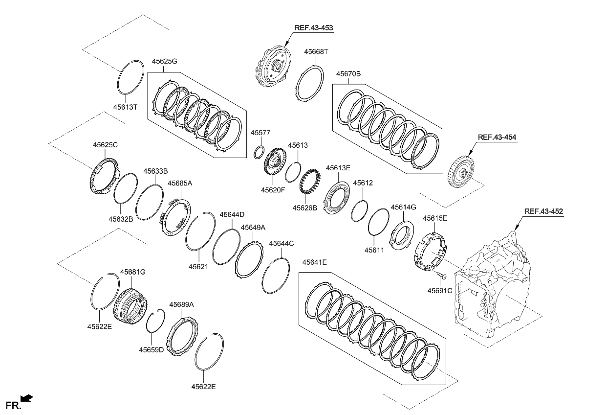 Kia 456153D600 RETAINER-Under Drive Brake