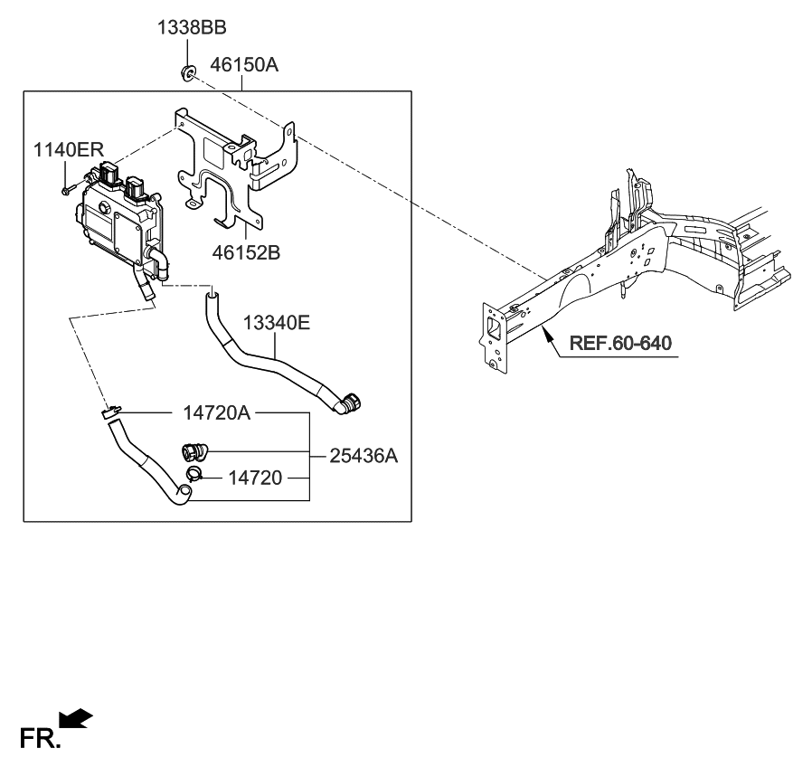 Kia 25436A8500 Hose Assembly-Inverter R