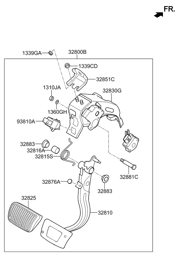 Kia 32800M9100 Pedal Assembly-Brake