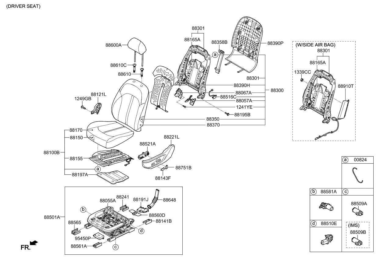 Kia 88500D4KE1 ADJUSTER ASSY-FR SEA