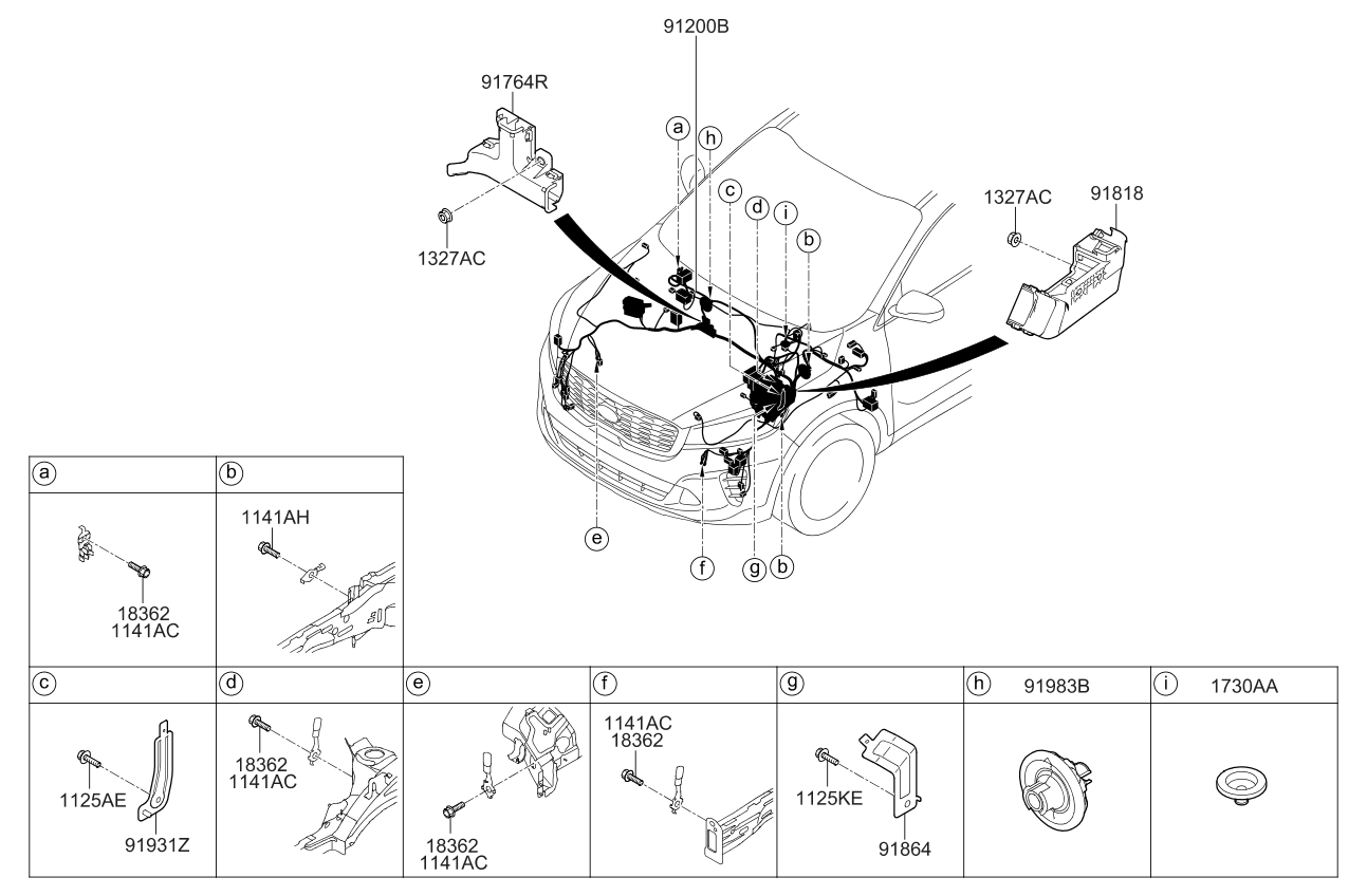 Kia 91250C6010 Wiring Assembly-Front