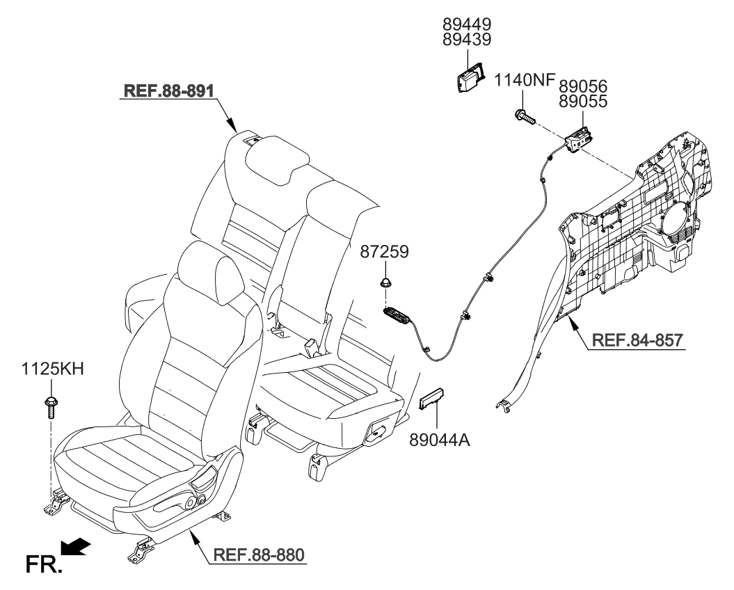 Kia 89430C6000WK Lever-Folding,LH