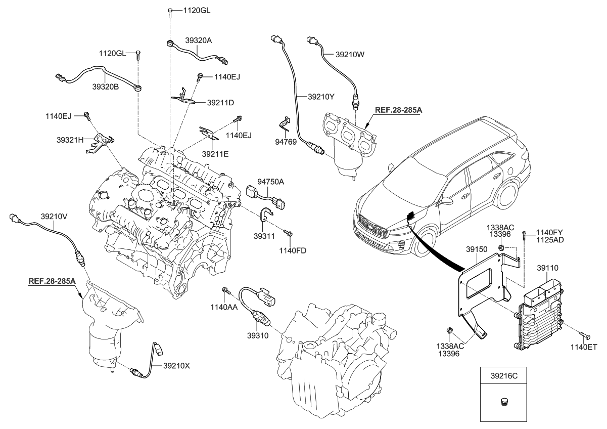 Kia 391013LMN3 Engine Ecm Control Module