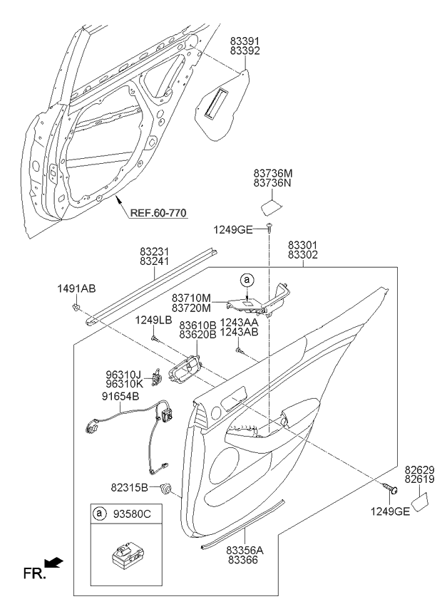 Kia 833023RCA5GDT Panel Complete-Rear Door